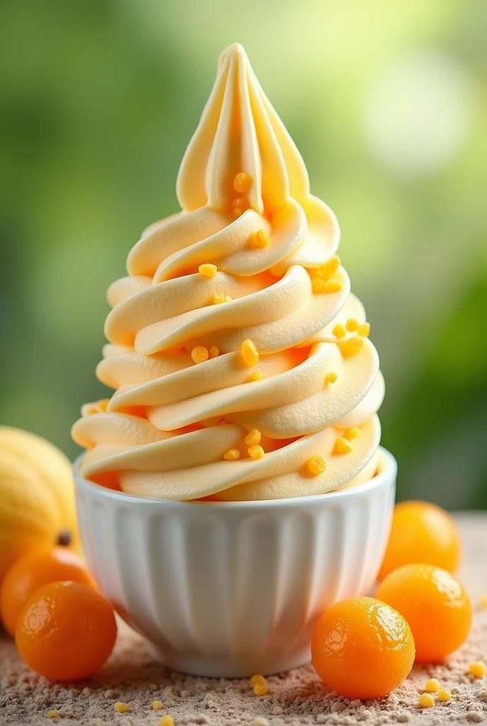 Soft ice cream with chaca fruits 100% natural