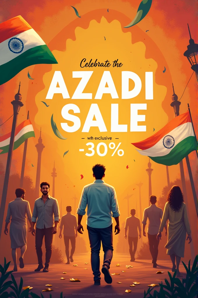 Generate a Facebook post for me where I give my customers a sale and discount of 30% off. Sale name is "Azadi sale"