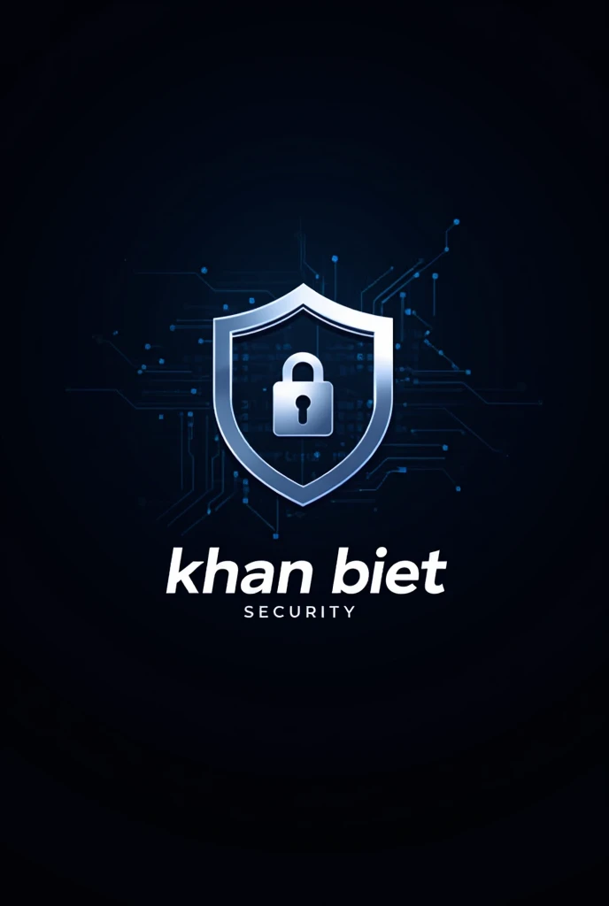 make me a logo with the concept of cyber security and have the text khan biet on it