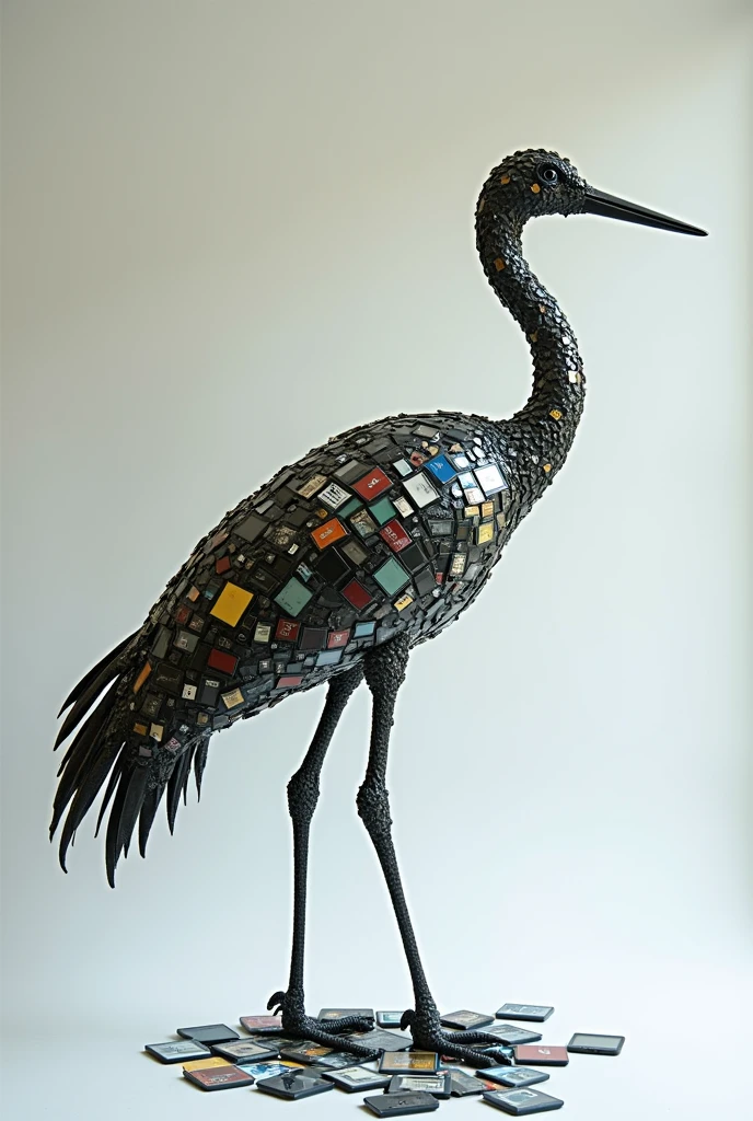 Crane made of cell phones