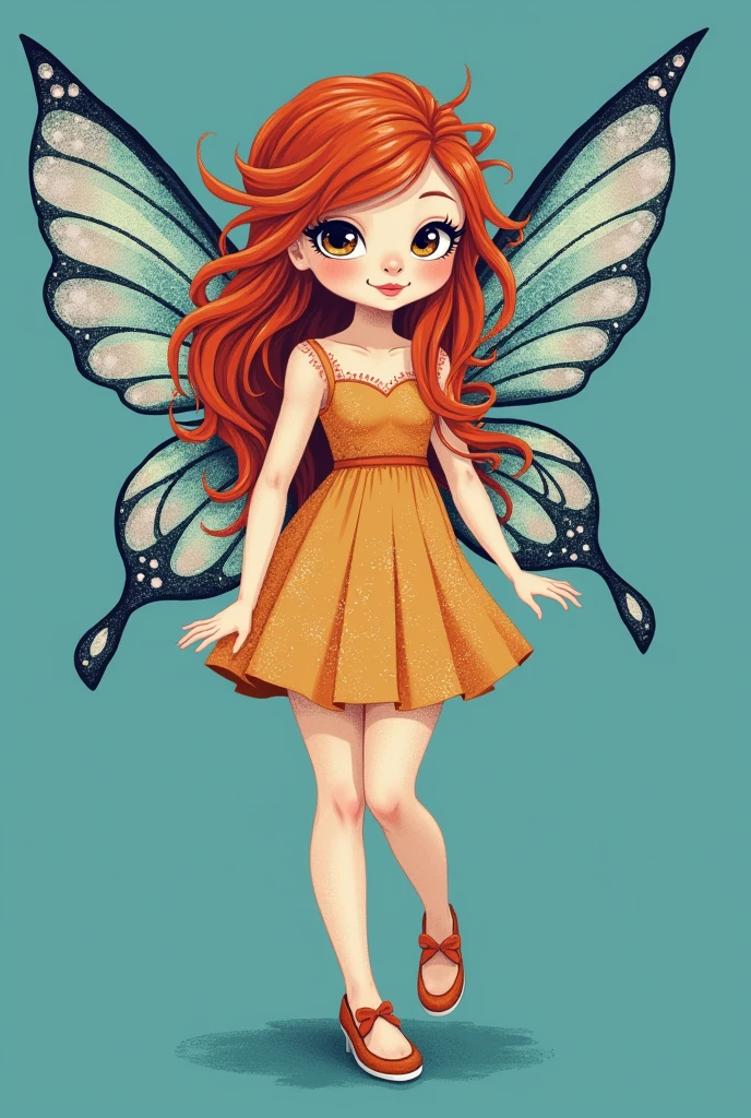 Redheaded fairy in a blue background by joaramisonshenker at stocksy united, in the style of fashion-illustration