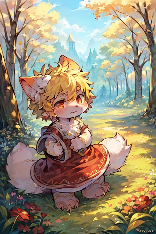 masterpiece,high quality,abstract res,number\(artwork\), From dagasi, Yes,Seizan,(Flower Charcoalo,Fluffy fur,character focus:1.1),Flower Charcoalo male cat,short hair,portrait , Bright eyes, panoramic, character focus.(Detailed background:0.7), solo, hairy, hairy male, Male focus, Masterpiece of time,high quality,abstract res,number\(artwork\), From dagasi, Yes,Seizan,(Flower Charcoalo,Fluffy fur,character focus:1.1),Human male fox,Bright eyes, panoramic, character focus.(Detailed background:0.6), solo, hairy, hairy male, Male focus, Flower Charcoal,(Hairy all over, Hairy tail)fur,A -year boy,e,Hip bulge,Toddler,Blood-red pupils,A tail with a white tip,The ends of the limbs are white,Cute meat pads,Claw,cute boys,The ear tips are orange,Big hairy ears,Hairy big tail,Reasonable composition,Pale yellow hair,Naked,Brown cloth bag,In the woods,Extremely fine water,Slightly reddened,Dress coolly,Blonde short hair,Thin children,Blonde hair,cute child,cute e adventurer,Be open-minded,Ultra-clear, poopy on the ground.