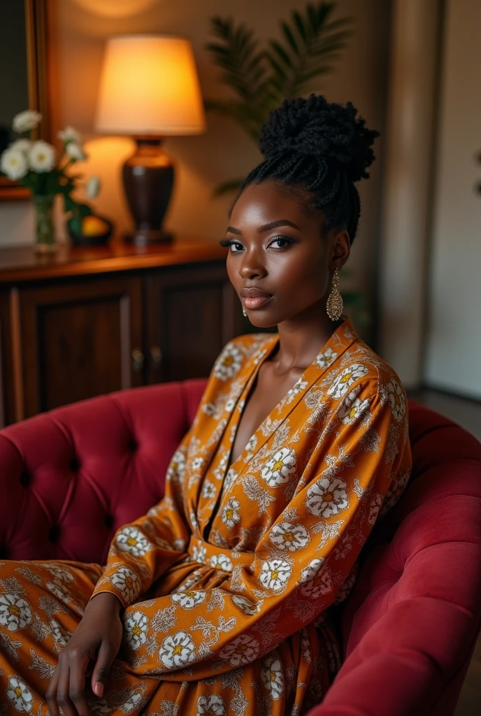 Nigeria beautiful lady sitting in a beautiful sitting room