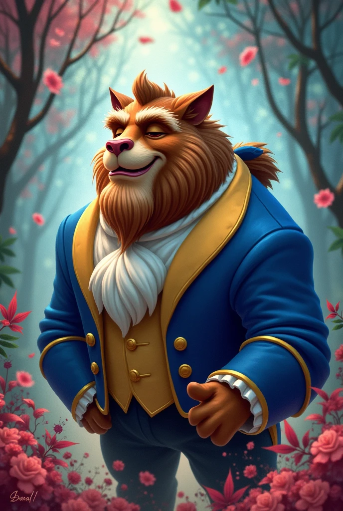 Disney's beast character high on marijuana and happy