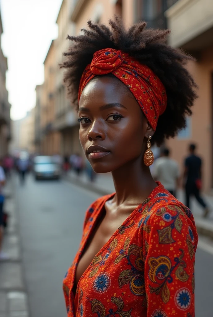 African beautiful lady on the street of lagos