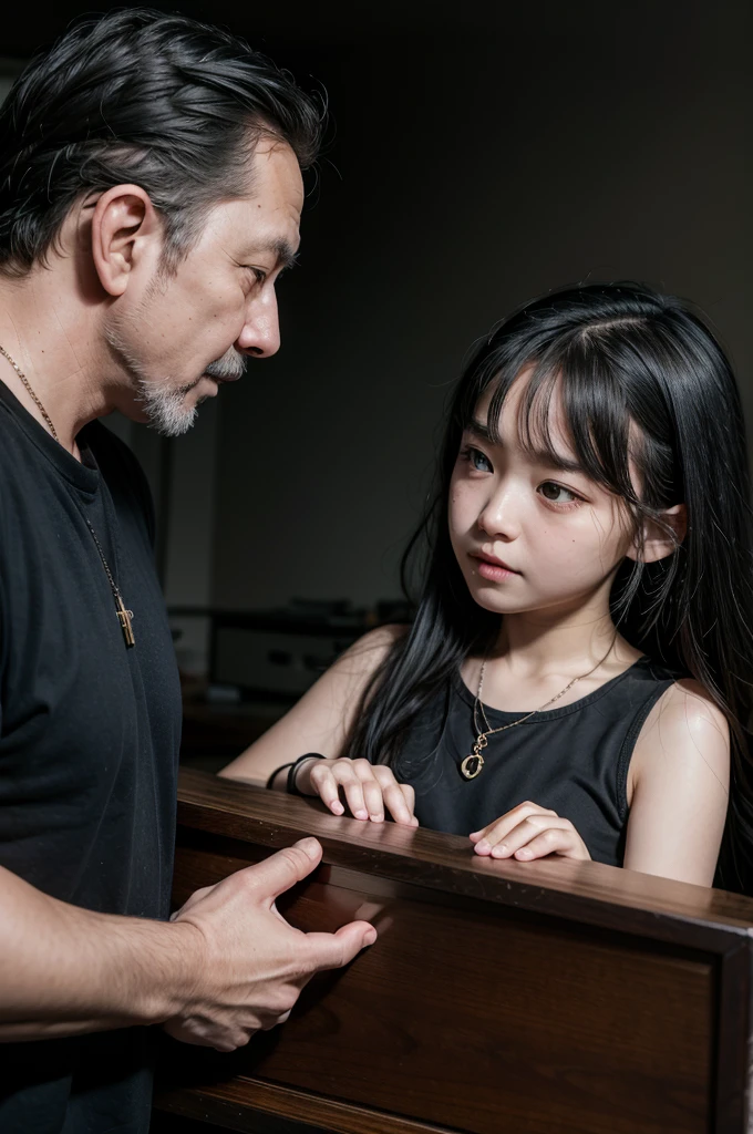 daughter presenting father with a small black jewelry box on Father&#39;s Day
