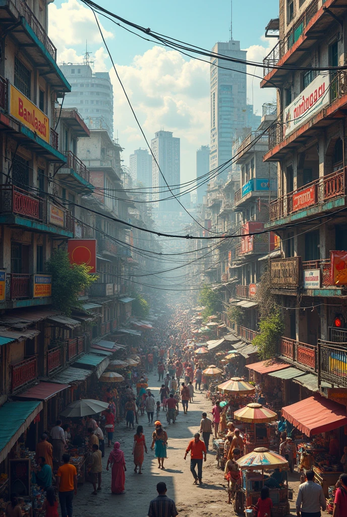 Dhaka city of bangladesh, Texted on template Bangladesh