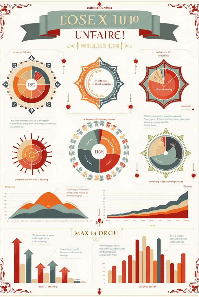 Create a drawing that has graphs and a title that says decorative statistics