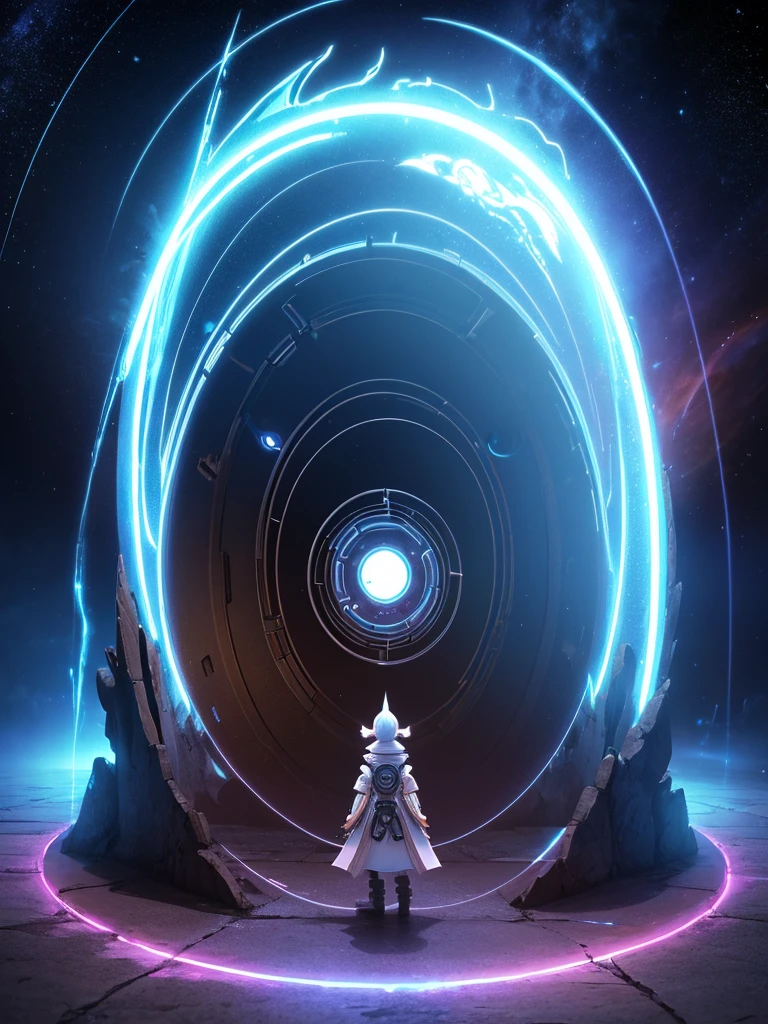 a dimension portal gate with ancient character on it, rounded curve transmission gate, scifi, simple background,