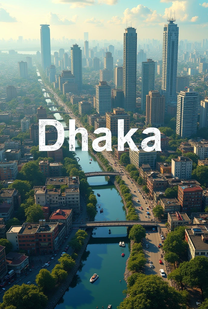 Well developed Dhaka city of bangladesh, Texted on template Bangladesh