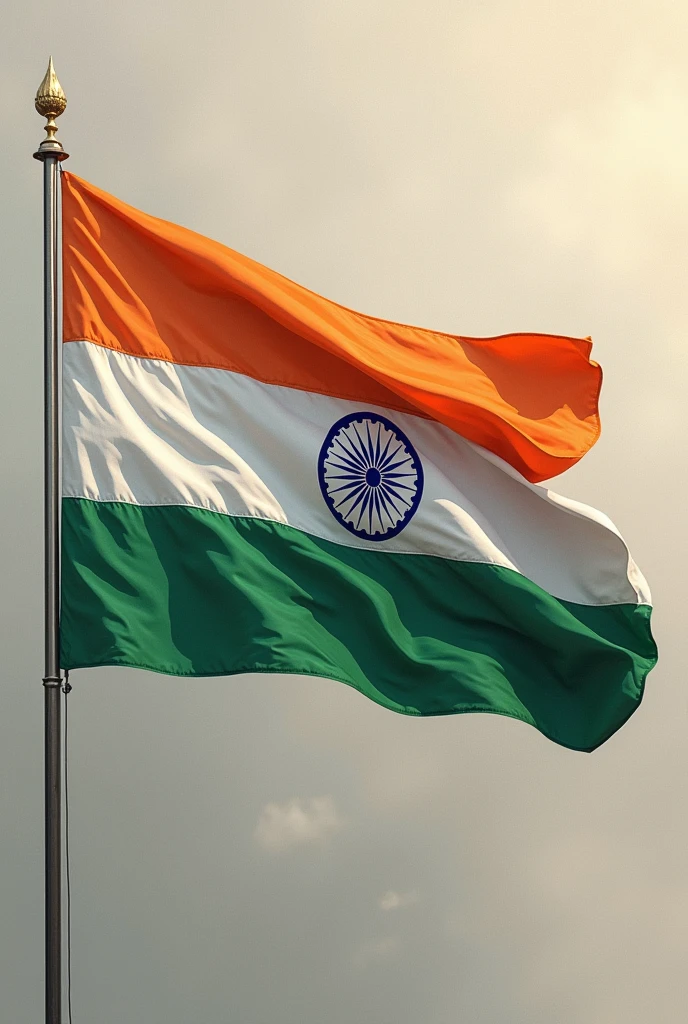 8D Indian flag, potrait, realistic