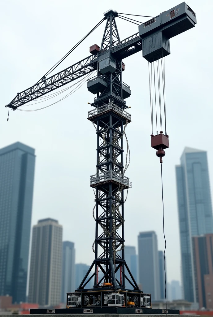 Tower crane made of small headphones