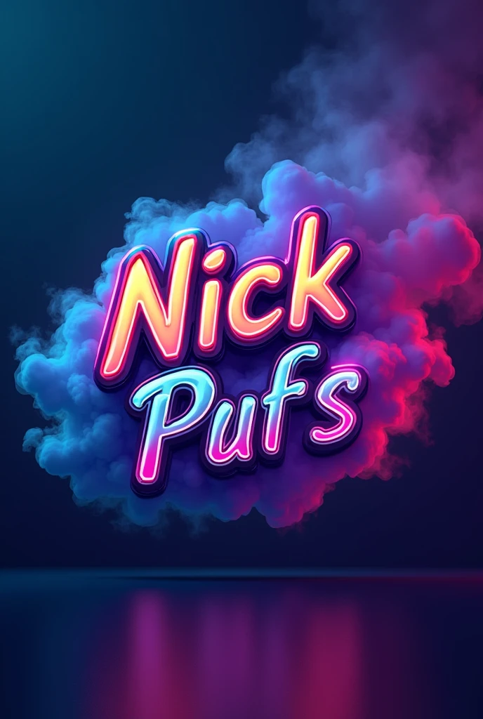 Print for vape shop, with the name nick pufs