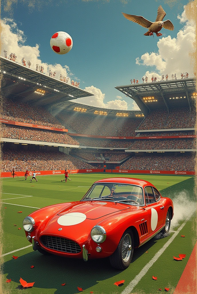 photomontage of your own tastes of soccer cars , music and literature