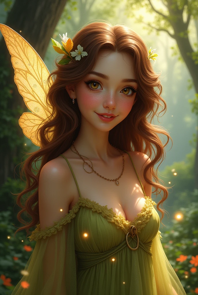 Cute and beautiful Asian adult girl "greenh" Dressed as a fairy in the forest
