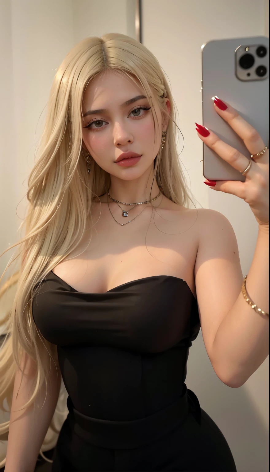 Blonde woman with long hair and piercings posing for a photo., with long black hair, with long black hair, Perfect white hair girl, Ava Max, tifa lockhart with black hair, pale porcelain white skin, anime girl in real life,  with black hair, extremely black hair, very black hair, with long black hair, her hair is black