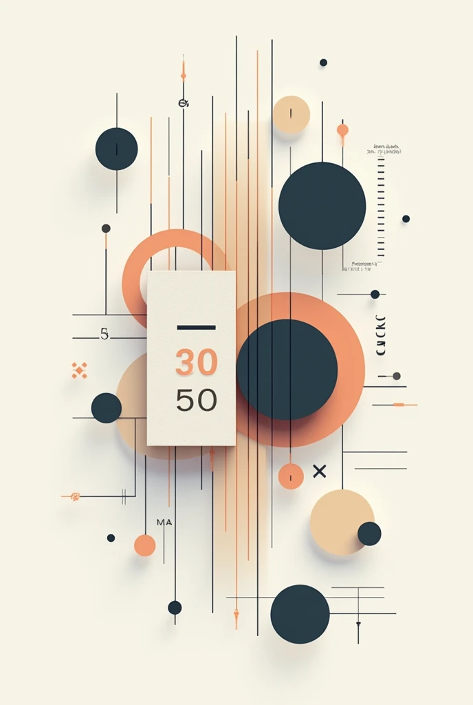 Create a drawing that has things to do with statistics and a title that says decorative statistics, and make it simple but beautiful and modern