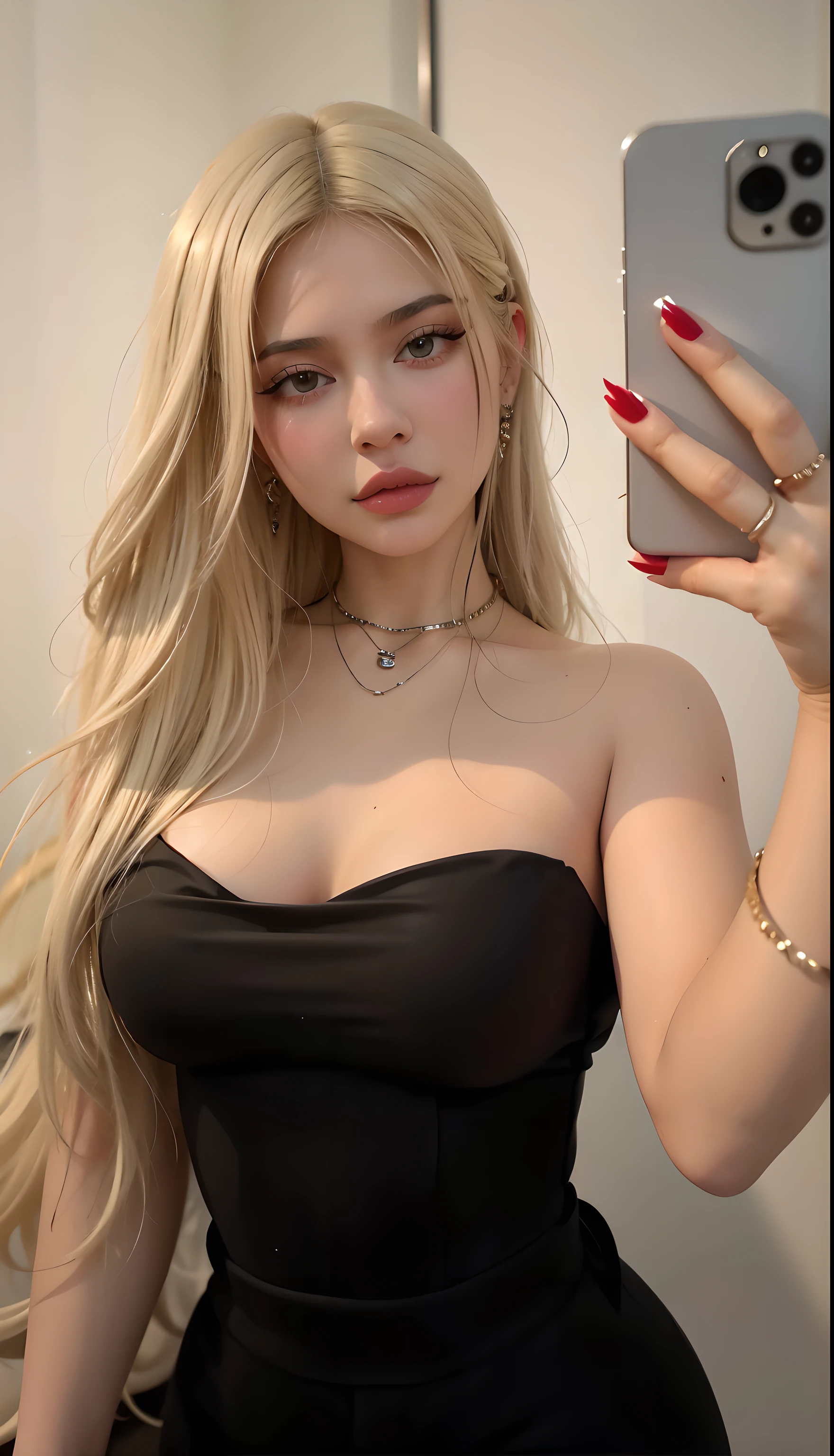 Blonde woman with long hair and piercings posing for a photo., with long black hair, with long black hair, Perfect white hair girl, Ava Max, tifa lockhart with black hair, pale porcelain white skin, anime girl in real life,  with black hair, extremely black hair, very black hair, with long black hair, her hair is black