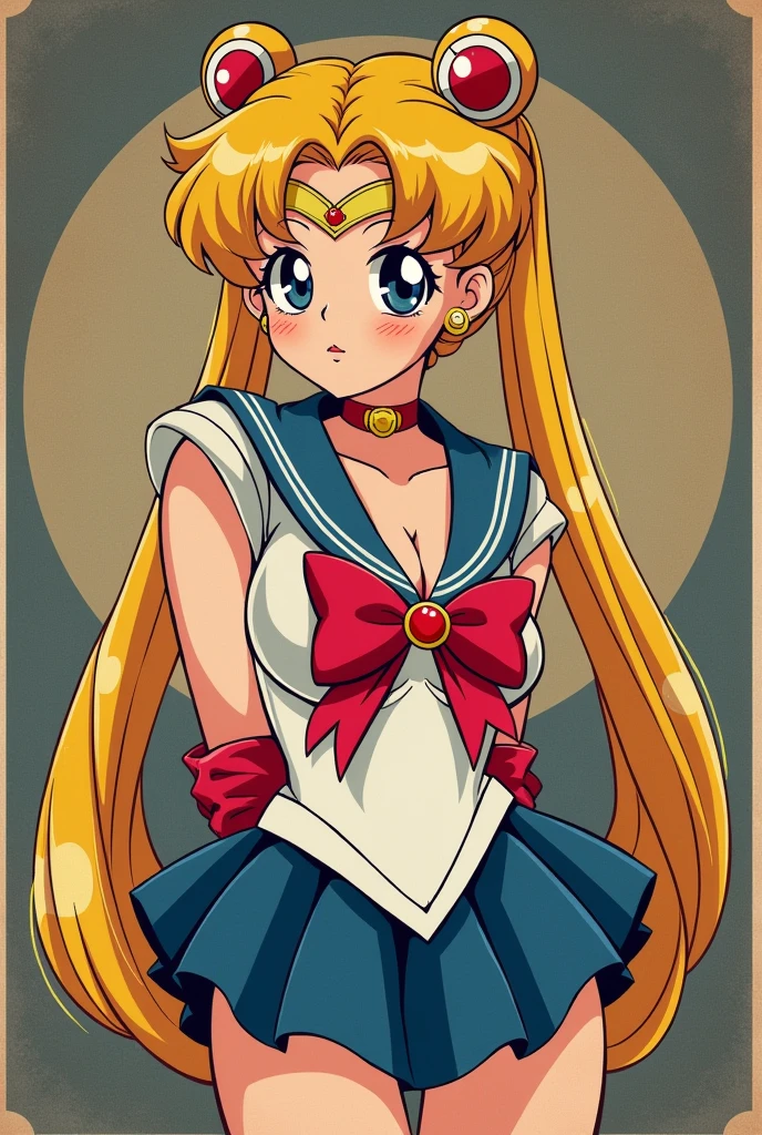 Sailor moon in einem Vintage Retro Style 
