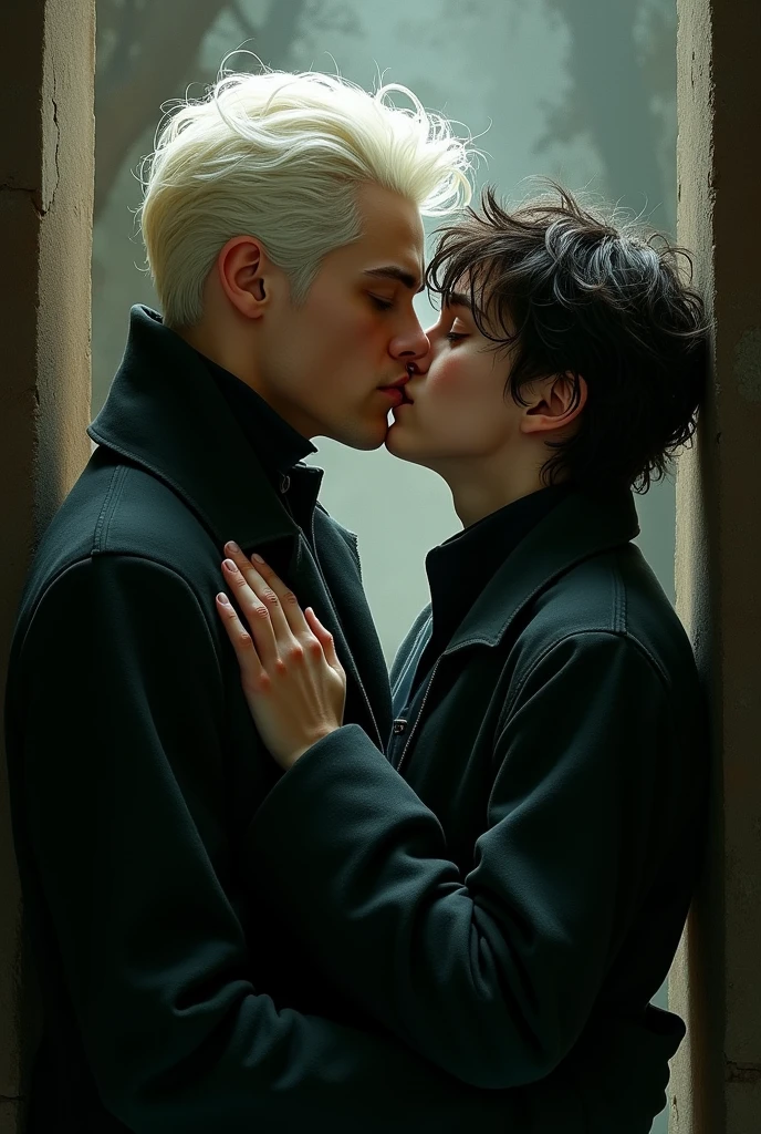 Draco Malfoy kissing Harry Potter 