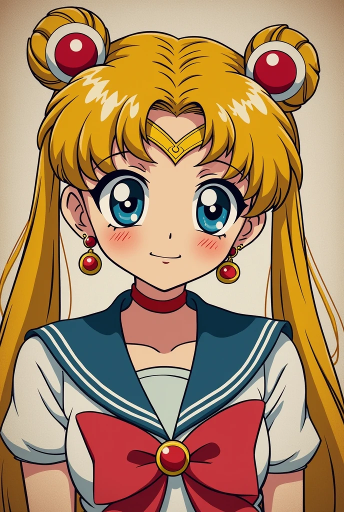 Sailor moon in einem Vintage Retro Style 2D in den Art Style von den Anime NANA