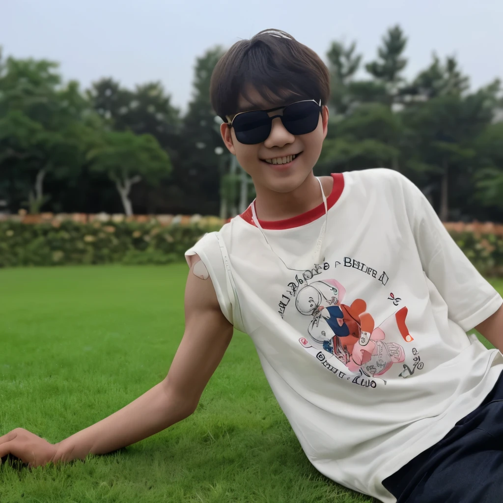 A cute korean baby boy age 12 years old boy extreme cute , classic , beautiful dimple smile