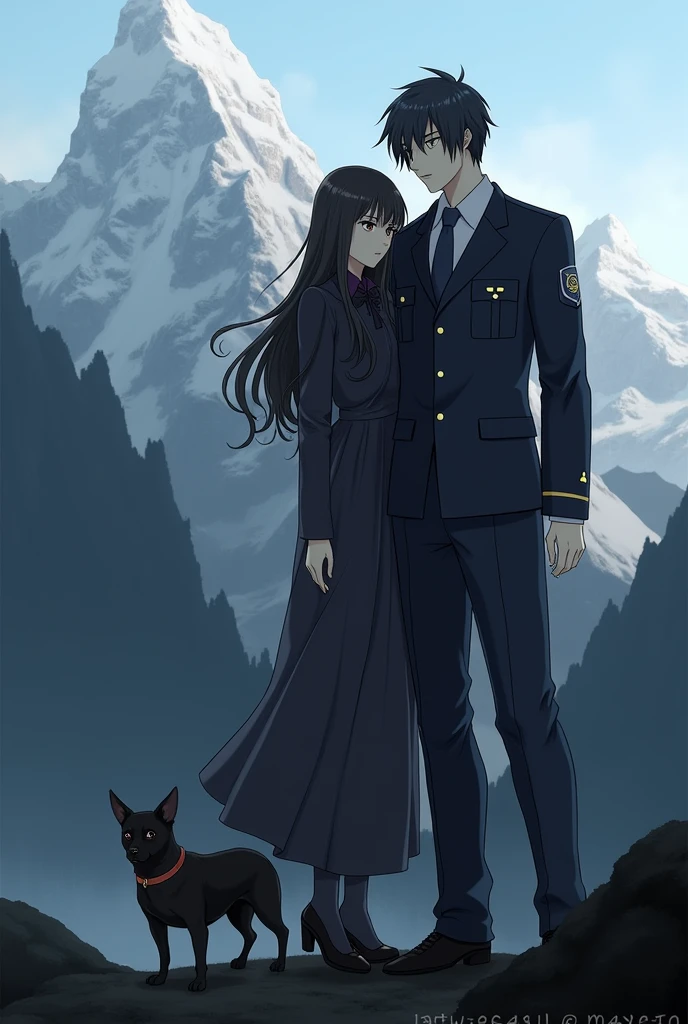 He is a dark-haired policeman with green eyes. She black hair brown eyes. Cane chiwuaua nero. Mountain 