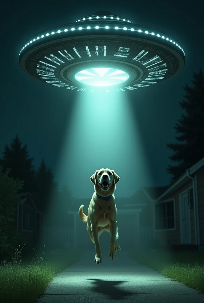 UFOs abducting dog