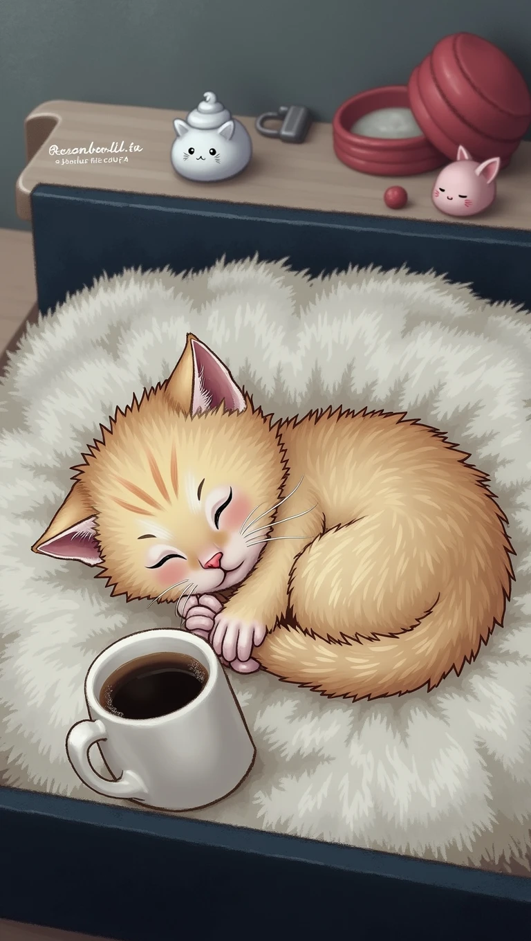 Orange kitten sleeping
