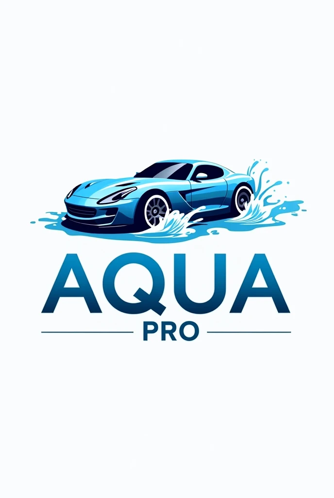 Make me a car wash logo with this name "AQUA PRO" with car image