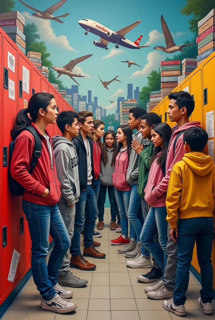 Creative mural about classism in school violence