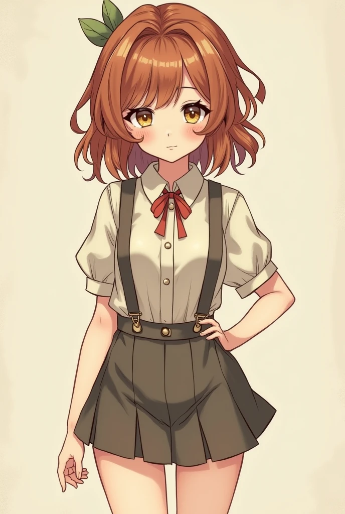 Design a character to draw a sketch a girl and make it anime like vintage cottoncore make the art style more unique