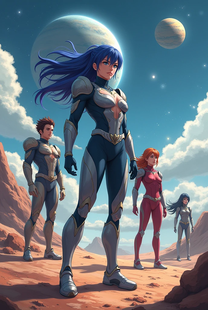 various anime characters, on an Olympian planet