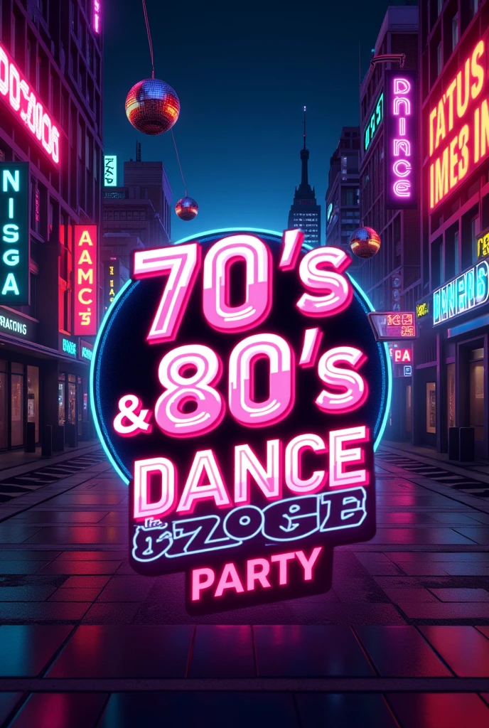 An image for the cover of a music playlist called 70&#39;s & 80's Dance Party. retro quality, without people.
