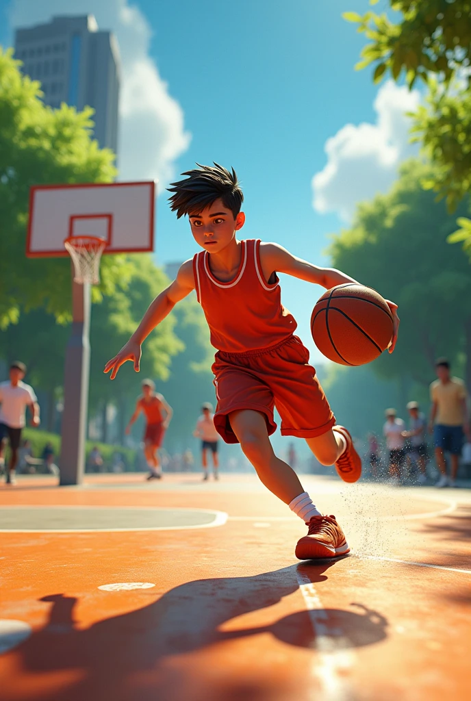 Illao playing basketball