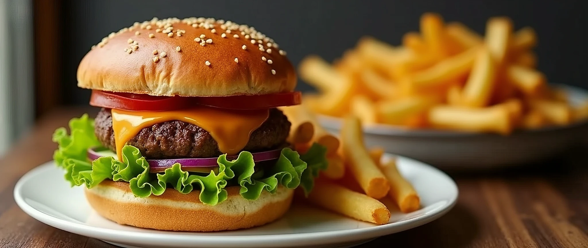 HAMBURGER SUER APPETISSANT AVEC DES TRANCHE DEBECON ET DE LA MOYO