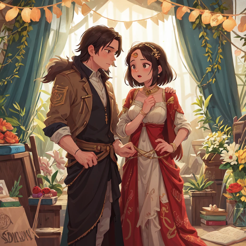 Scene: and the adult man Moses marries a very beautiful woman called Zipporah, in the middle of the big tent,
