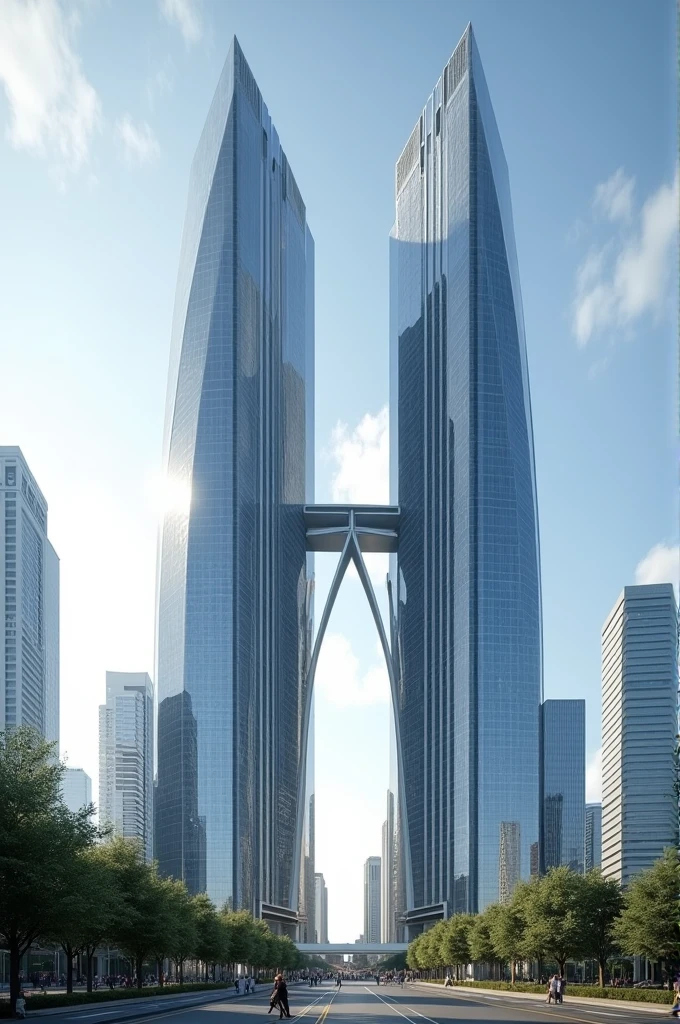 Twin towers hugging each other