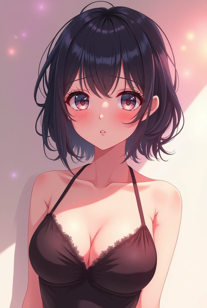 Anime Girl　Small nipples　Large Breasts　Embarrassed