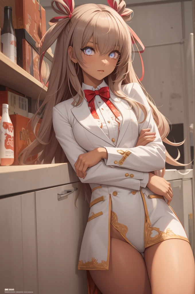 mizuki yukikaze, hair ribbon,
BREAK (blue suit with red bow tie:1.2),
BREAK (art: 1.2), best quality, high resolution, 8k unitary, (illustration: 0.8), (beautiful detailed eyes: 1.6), extremely detailed face, perfect lighting, extremely detailed in CG, (perfect hands, perfect anatomy),