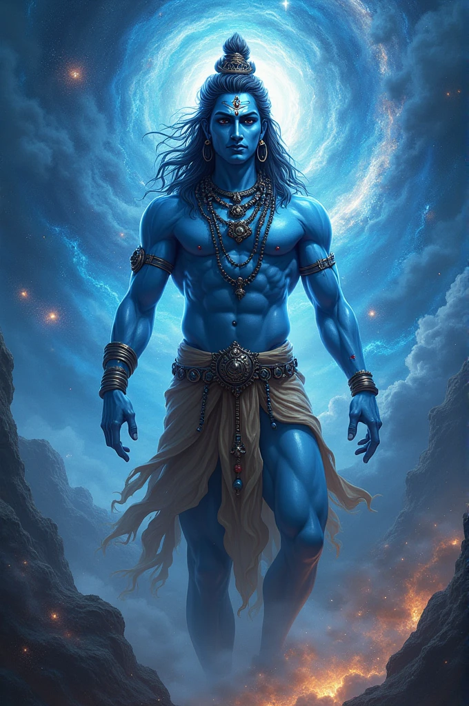 Lord Shiva with cosmic energy