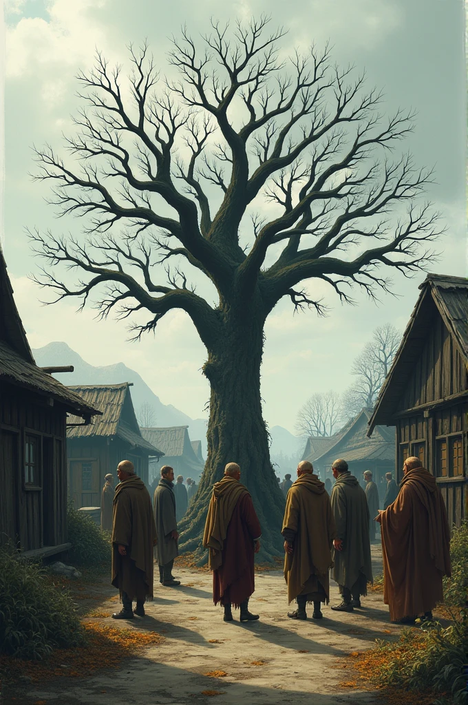 they saw that the tree had dried up and all the villagers were very sad