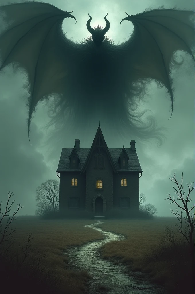 A house divided with a demon above