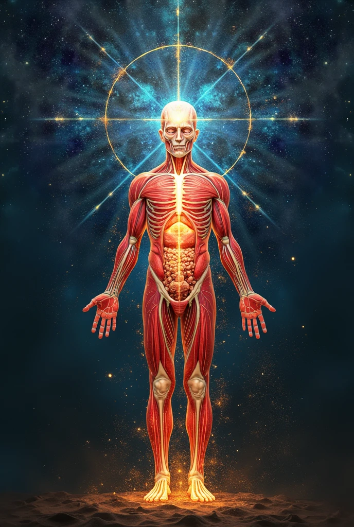 create an image of the spiritual  anatomy of man 