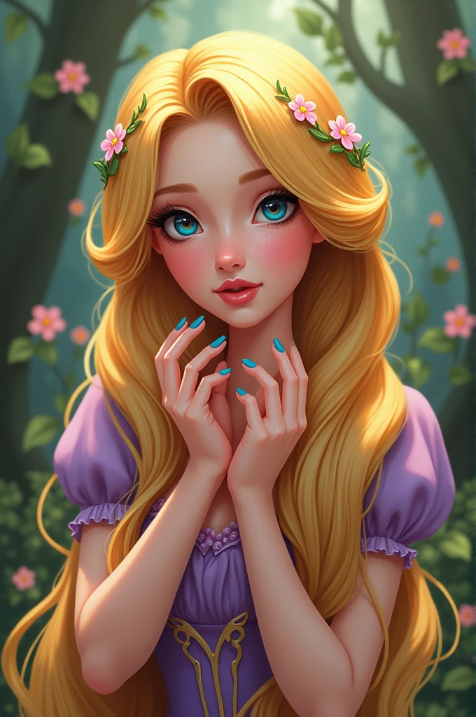 Portada que diga uñas inspiradas en Rapunzel 
