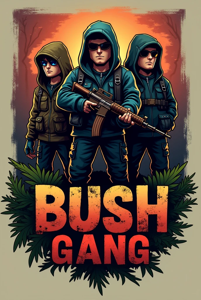 a logo for some gang members called the bush gang * it's for roblox