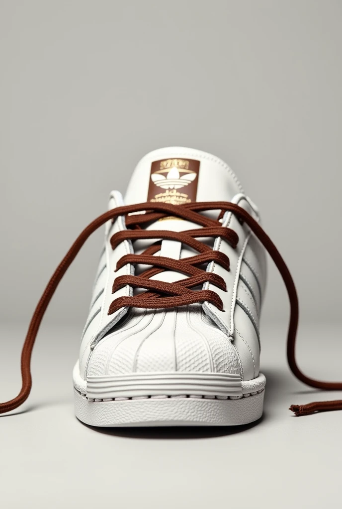 adidas superstar with brown laces