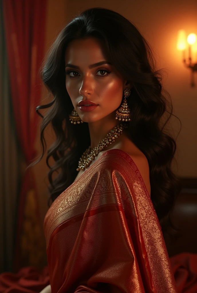Big boss woman night dress hot in room saree