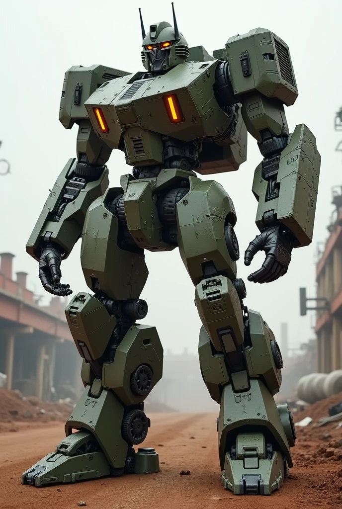 A transformer robot with vehicle mode of the mauva 2s43 military truck