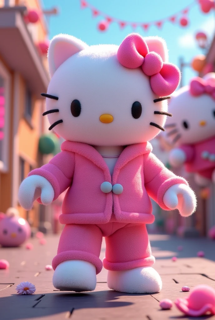 One from Roblox dressed as Hello Kitty